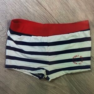 Kids Striped Swim Trunks - Red and Blue